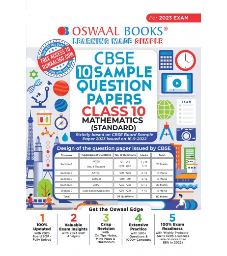 Oswaal CBSE Sample Question Paper Class 10 Mathematics | Latest Edition CBSE Class 10 - SchoolChamp.net